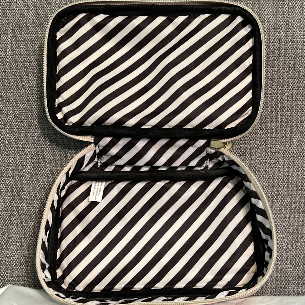 Too Faced Makeup Cosmetic Travel Bag "I Have Way More Makeup at Home" Gold Pink - Picture 3 of 10